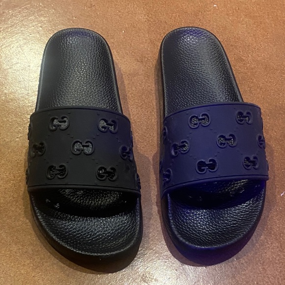 Gucci Slides Sandals Black size 10 - Picture 1 of 3